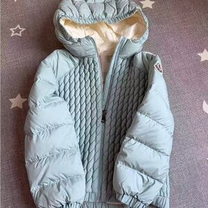 Kids Moncler Light Blue Quilted Puffer Jacket